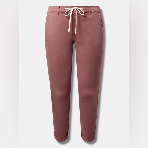 974. Large / 12 - TORRID - Mauve Pull-On Weekend Straight Stretch Twill Pant NEW - Picture 6 of 6